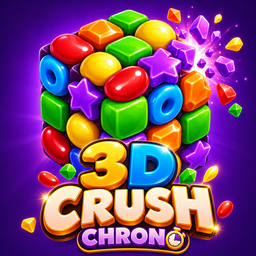 Icône de 3D Crush Chrono : un cube de bonbons colorés
