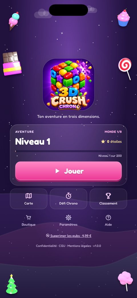 3D Crush Chrono — Nouvel accueil