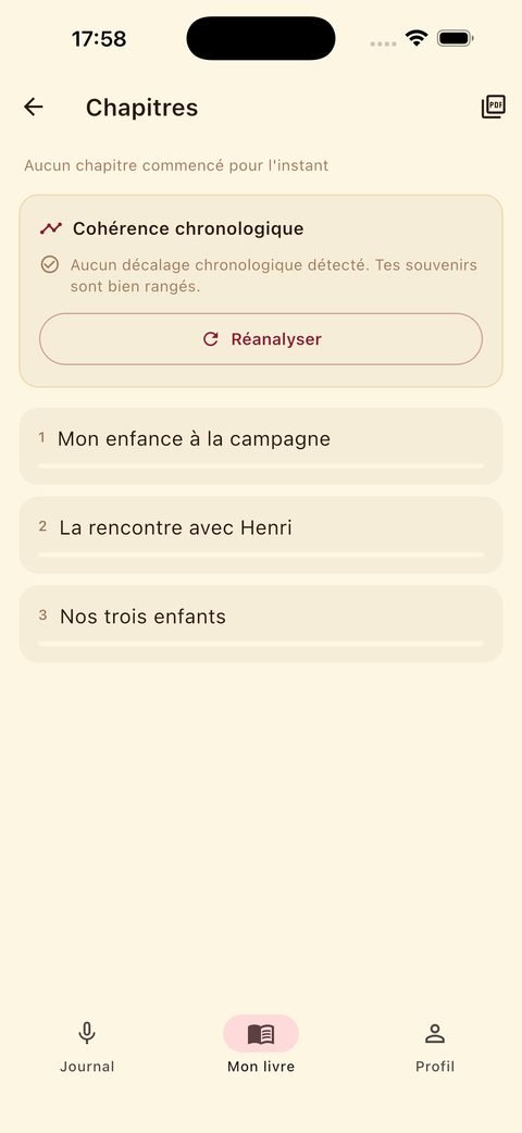 Chapitres organisés par chronologie dans ChatWriter