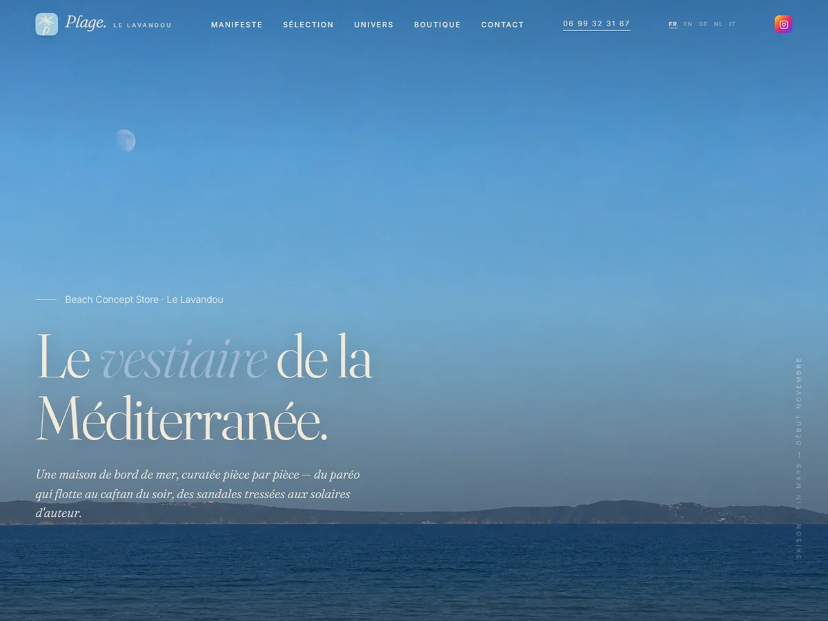 Plage Concept Store — Site multilingue · Le Lavandou